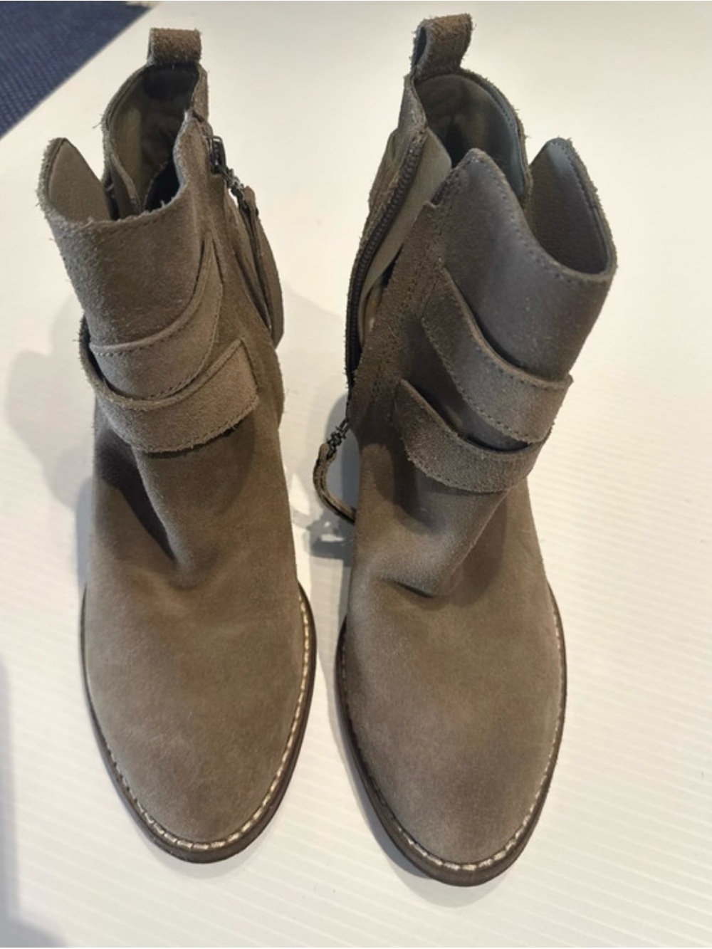 Sam Edelman Taupe Suede Ankle Booties